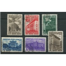 RUSIA 1950  Yv. 1477/82 SERIE COMPLETA DE ESTAMPILLAS USADAS 16 EUROS